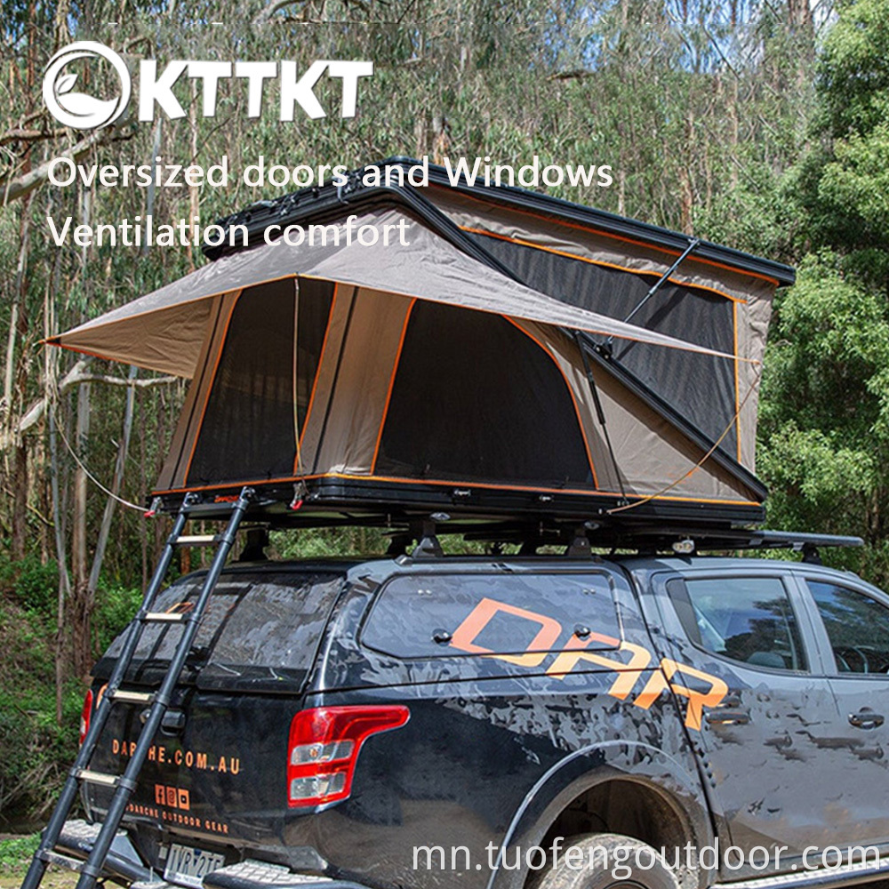 85kg Khaki Outdoor Camping Large Car Roof Tent2 1